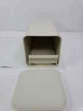 Tupperware Cheese and Cracker Keeper with Tray & Lid #1696-1-Almond-Vintage