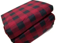 Home Collection Ashley Cooper Fleece Red Buffalo Check Plaid King Sheet Set New