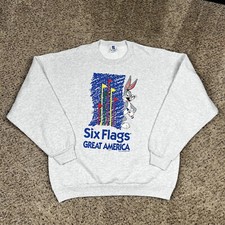 Vintage 90s Bugs Bunny 1994 Crewneck Sweatshirt Looney Tunes Six Flags 2XL