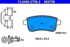 ATE Disc Brake Pad Set For RENAULT Clio V Fluence Megane Cc III IV 440603558R