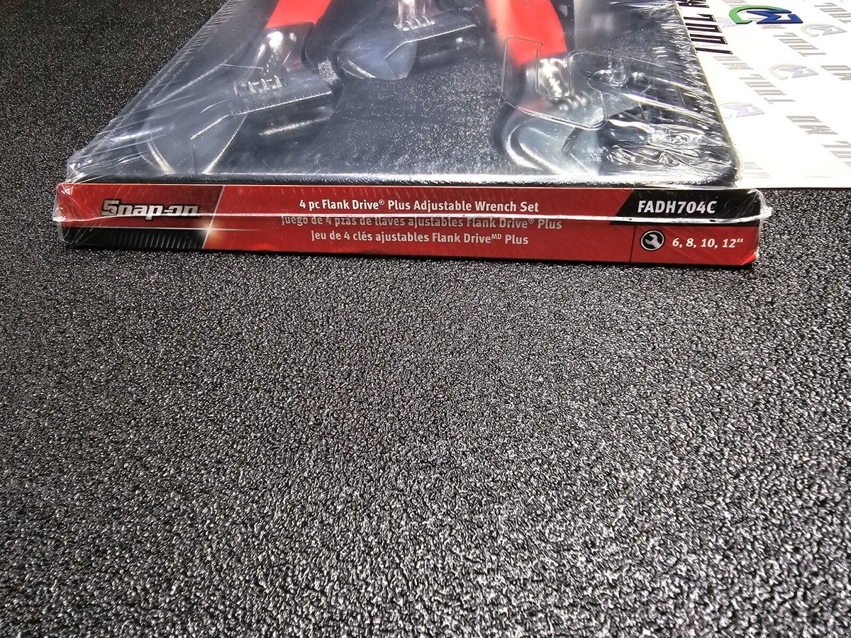 Snap-on Tools USA NEW RED 4pc Flank Drive PLUS Adjustable Wrench