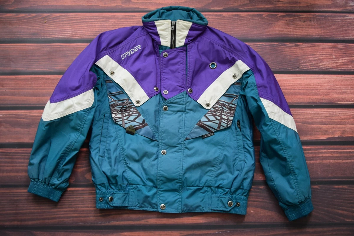 spyder ski set jacket pants bibs green purple pro gear