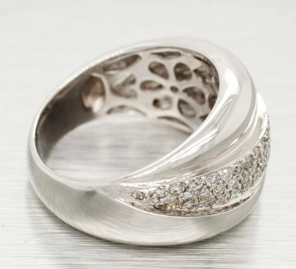 Sonia Bitton 1ctw Diamond Cluster Wave Band Ring | 14k White Gold - Image 4 of 4