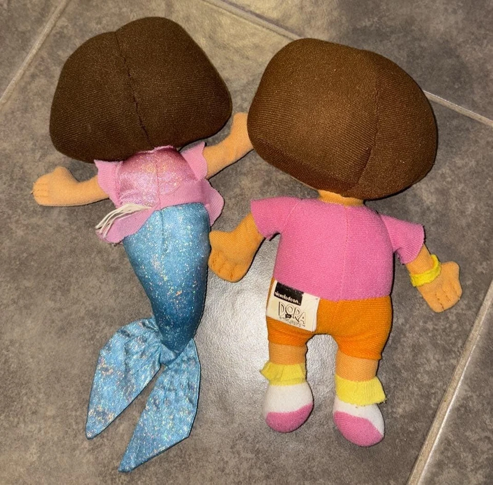 Vintage Dora the Explorer Mermaid and Plush Doll both included 8" - Image 2 of 3