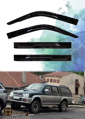 For Mitsubishi L200 Triton Strada 1996-2005 Deflector Window Visors Guard Vent - Bild 1 von 4
