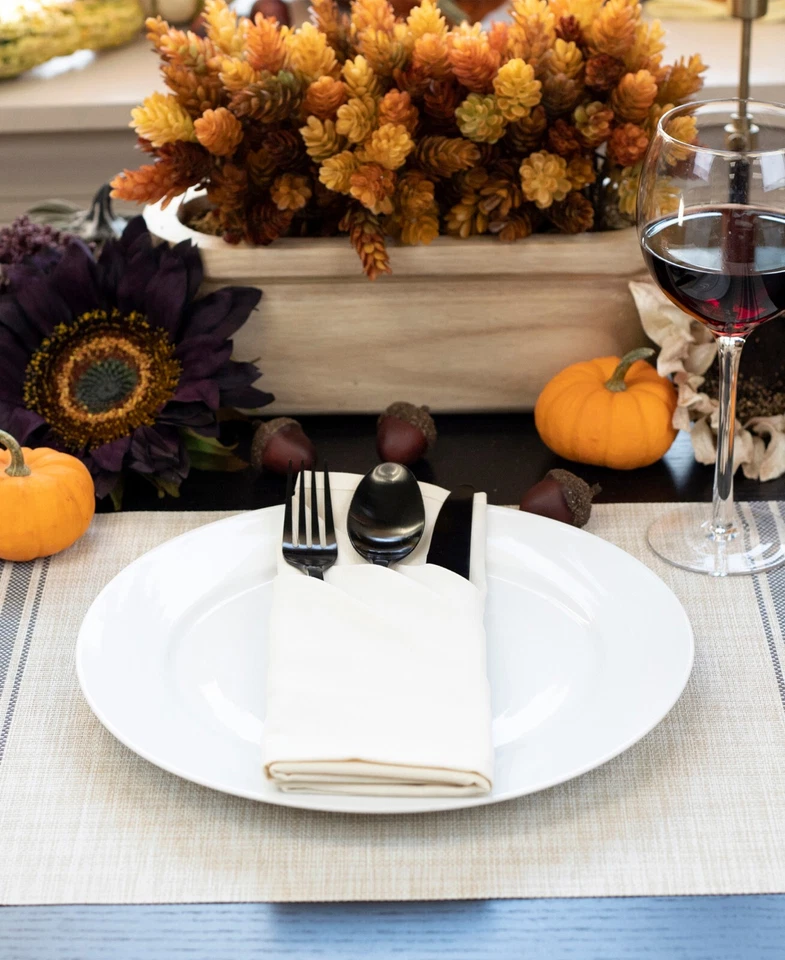 Juego de doce manteles individuales tonales reversibles para interiores y exteriores RITZ Foto 3 de 4