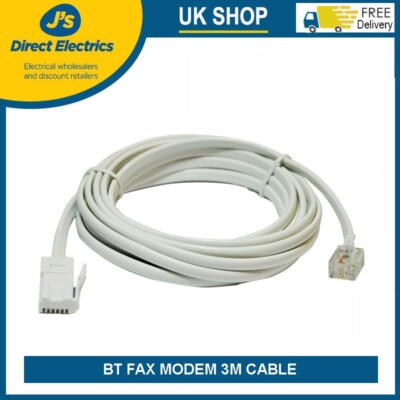 BT Faxmodem 3m Kabel Leitung Telefonleitung Faxmodem
