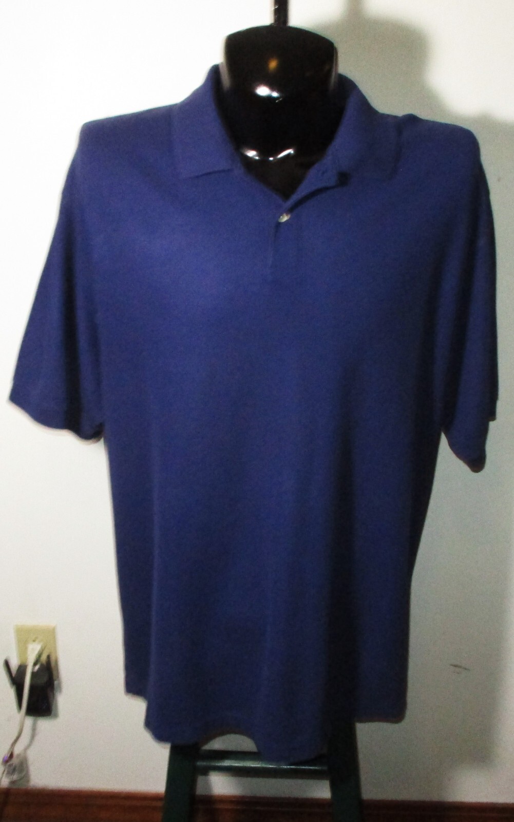 L.L. BEAN Blue Short Sleeve Polo Shirt Men's Size XL Reg.
