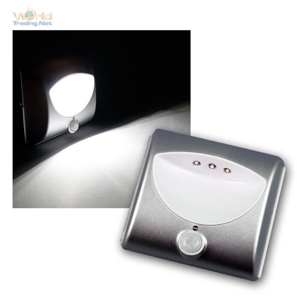 Led Leuchte Treppenlicht Mit Bewegungsmelder Silber Batteriebetrieb, Stufenlicht-image