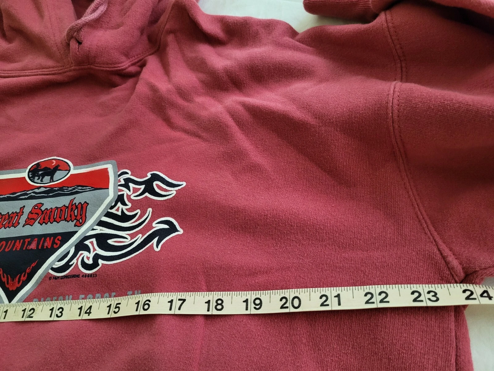 VETEMENTS Great Smoky Mountains Felpa con Cappuccio Uomo Grande Rossa Pullover