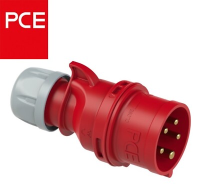 PCE 015-6 CEE-plug [16A 5p 6h IP44] SHARK (3P+N+PE) 200/346V~ - 240/415V