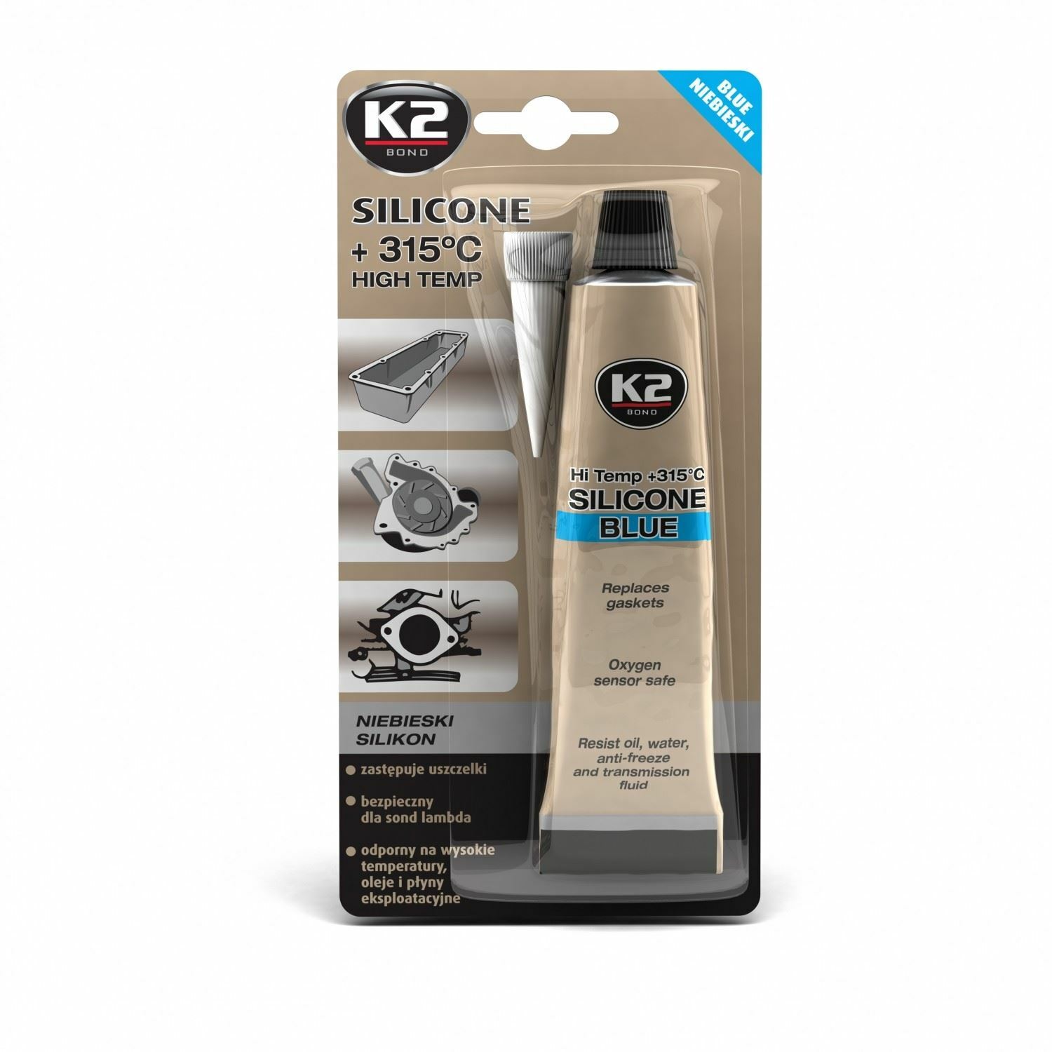 SILIKON BL High temperature silicone 85g B220 Blue K2