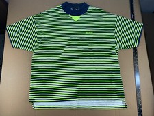 Vintage 80s 90s Grunge Surf Skate T Shirt Blank USA Made Stripe Neon Tee Dayglo