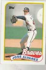 FREE SHIPPING-MINT-1989 Topps #253 Jose Alvarez Braves 