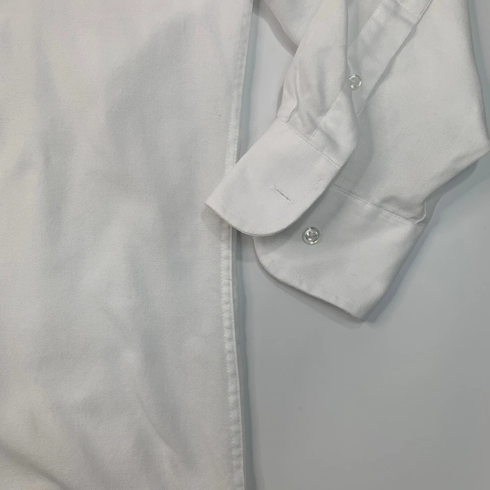 John Bartlett Shirt Mens 17.5 White Statements Oxford Button Up Cotton Blend - Image 3 of 4