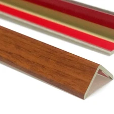 PVC Plastic Corner Protector Wood Pattern 90 Degree Edge Guard Adhesive 47 in