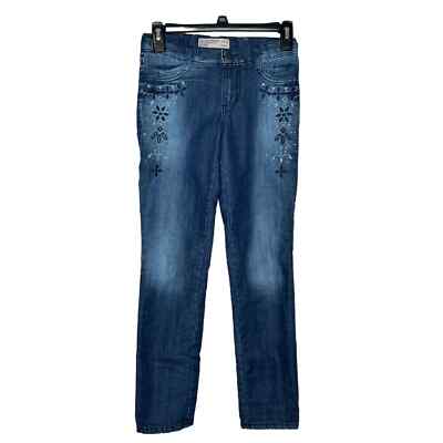 Gloria Kids Jeans Gee Jay Girls Skinny Adjustable Waist Floral Low-Rise 10-11