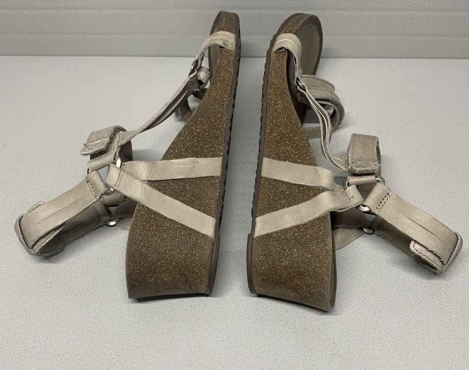 Teva Ysidro Universal Taupe Leather Wedge Sandals Womens 11 - Image 2 of 4