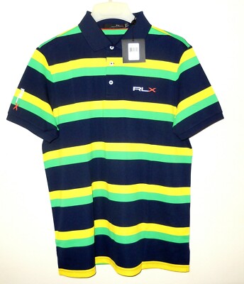 RLX Ralph Lauren Golf Men's Custom Fit Double Striped Polo French