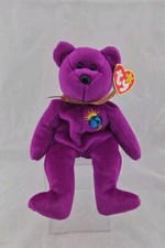 Ty Beanie Babies Millennium Bear- Purple HAS MULTIPLE ERRORS "MILLENIUM"