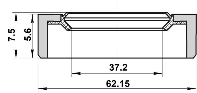 Estuche de eje de sello de aceite 37,2X62,15X5,6X7,5 FEBEST 95BDY-39620608X OEM G003-25-744A Foto 2 de 3