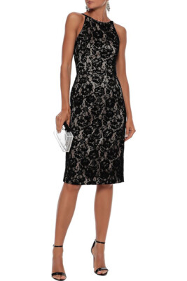 black halo montego sheath dress Velvet Lace Dress, Women's, 14 Made in USA of