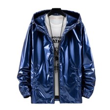 Men Women Iridescent Shiny Jacket Hooded Coat Holographic Harajuku Tops Casual
