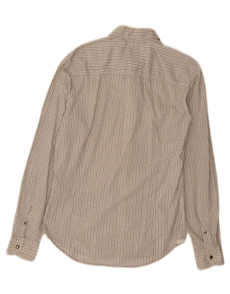 Camisa SISLEY Para Hombres Calce Ajustado Talla 39 15 1/2 Mediana Blanca Rayas Algodón FV15 Foto 2 de 3