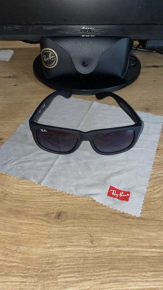 Ray-Ban Justin RB4165 lunettes de soleil carrées noir verres gris 145 mm - Photo 2/4