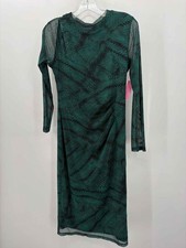 Pre-Owned Nine West Green Size Small Midi Long Sleeve Dress