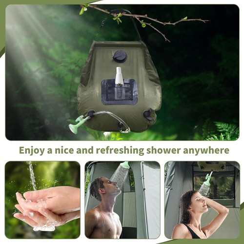 Tragbare Campingdusche Solarheizung 5 Gal 20L mit Schlauch & verstellbarem Kopf - Bild 9 von 9