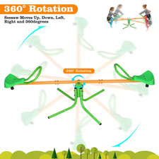 72 In. L 360-Degree Rotation Outdoor Kids Spinning Sit and Teeter Totter Playgro