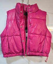 Coalition LA Womens Pink Puffer Vest Sleevele...