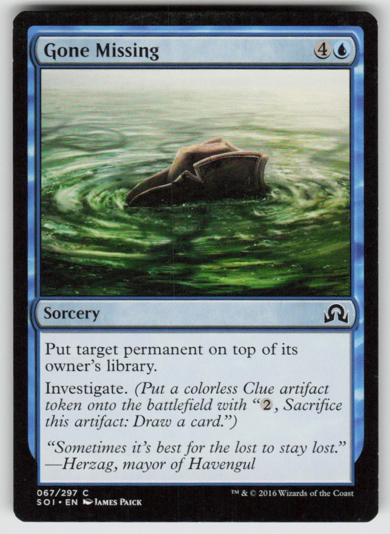 Gone Missing Common Shadows over Innistrad 67 MTG Moderately Played 2016