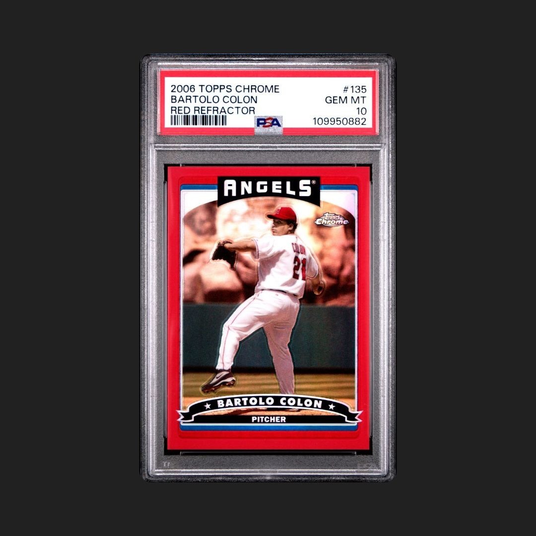 2006 TOPPS CHROME #135 BARTOLO COLON RED REFRACTOR /90 PSA 10 GEM