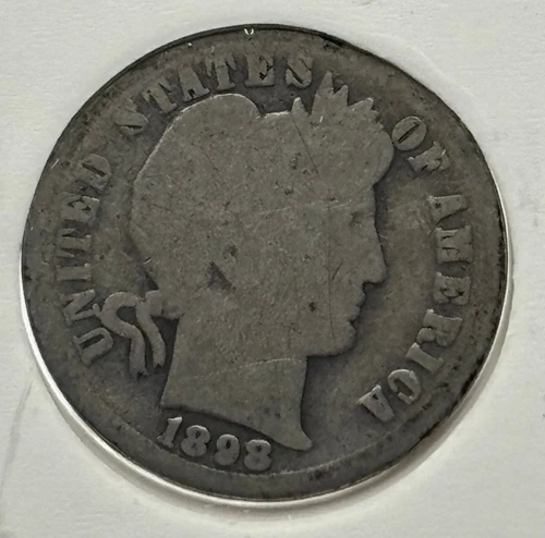 1898 O United States Barber Silver Dime 10 cents coin