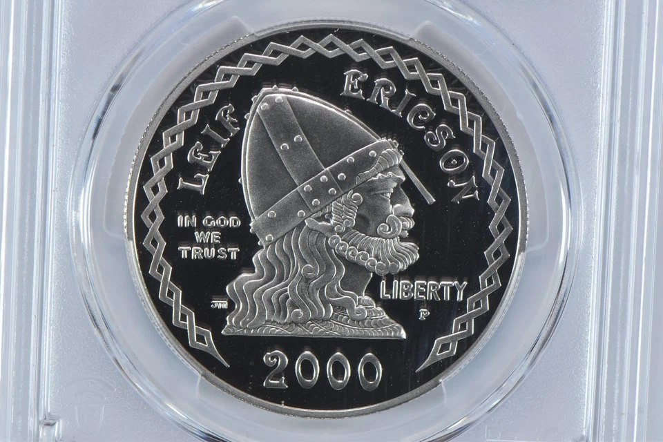2000-P Leif Ericson Commemorative Dollar PR69 DCAM PCGS Blue Label *2592 - Image 3 of 4