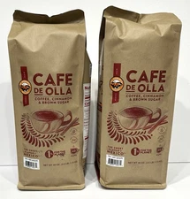 CAFE De OLLA Cinnamon Brown Sugar Spiced Mexican Dark Roast Coffee 2.5lb (2 PK )