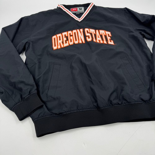 Vintage Oregon State Beavers Pro Player Pullover Windbreaker Medium Black Rare - Picture 2 of 8