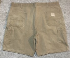 VTG Carhartt B25 BRN Tan Duck Canvas Utility Carpenter Shorts Mens 44 x 8.5 USA