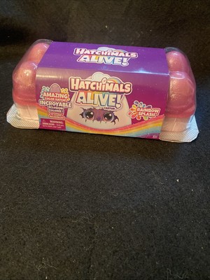 New Hatchimals Alive! Toy Carton Rainbow Splash w/5 Eggs! 10 Accessories!