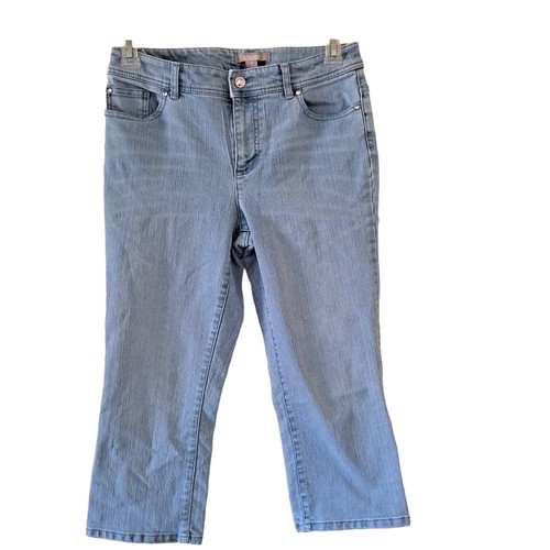 Chico's Light Wash Crop Jeans Pant w Pocket Embroidery - Chico's Size 1 (US 8) - Picture 3 of 6