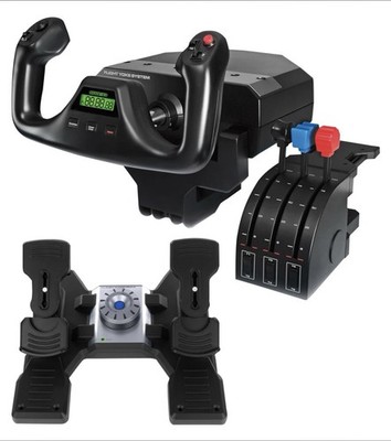 Logitech Saitek Pro Flight Yoke System w/ Throttle Quadrant & Rudder Pedals PZ44