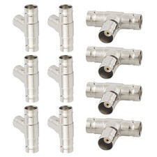 10 Pcs BNC 3 Way Female to Female T Adapter RF Coaxial Connectors