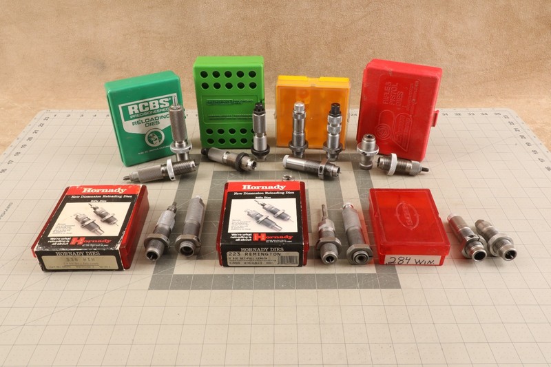 Lot of 7 Reloading Dies - .223, .284, .280, .338, .300, 8X57 Mauser, .32-20