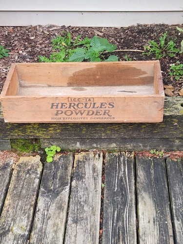 Explisiv Poder Hercules Powder 50Lb High Explosives Wood Crate Box 28x11x5 ICC-14 ...