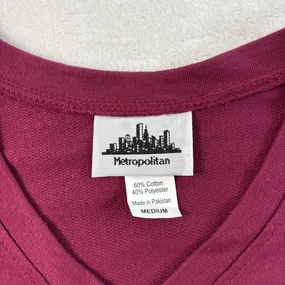 Camiseta túnica Metropolitan cuello en V bordada mangas 3/4 para mujer talla M granate Foto 3 de 4