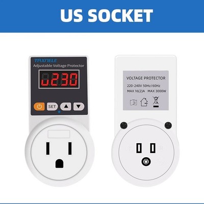 Automatic Voltage Protector EU Plug 220V 16A Surge Protector Refrigerator