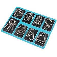 8PCS Metal Puzzle Wire IQ Mind Brain Teaser Toys IQ creative Educational Toys F