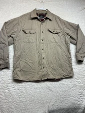 RedHead Jacket Mens XL Tan Flannel Lined Insulated Shirt Jacket Canvas Workwear